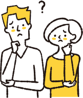 悩む男女のイラスト
